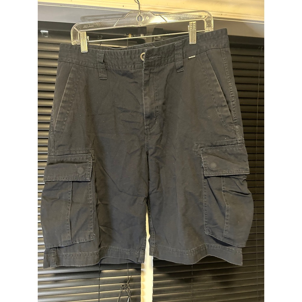 Hurley Cargo Shorts Mens 36 Navy Blue Cotton Utility Casual Outdoor MW605CO2